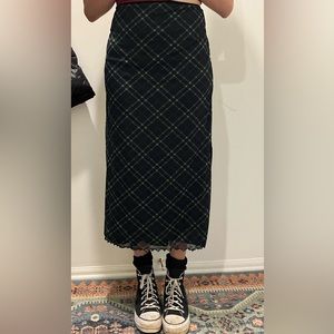 Urban outfitters navy blue and green maxi skirt